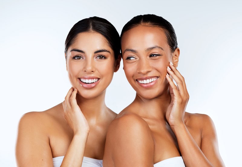 ladies with skincare