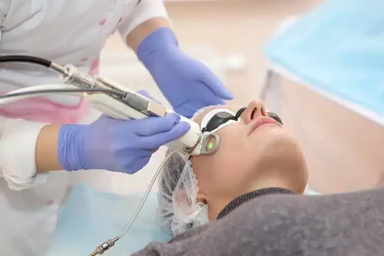 Patient receiving Endymed skin tightening treatment at My Cosmetic Clinic in Australia.
